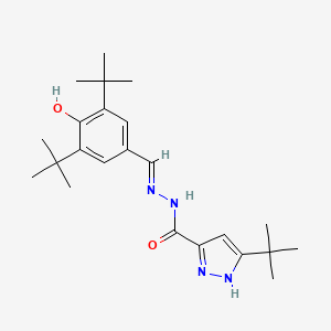 molecular formula C23H34N4O2 B5961513 3-TERT-BUTYL-N'-[(E)-(3,5-DITERT-BUTYL-4-HYDROXYPHENYL)METHYLIDENE]-1H-PYRAZOLE-5-CARBOHYDRAZIDE 