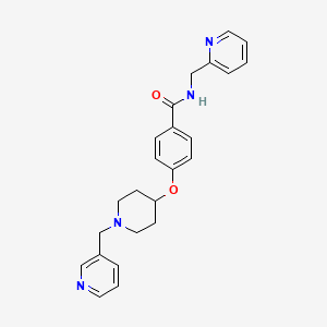 molecular formula C24H26N4O2 B5961562 N-(pyridin-2-ylmethyl)-4-[1-(pyridin-3-ylmethyl)piperidin-4-yl]oxybenzamide 