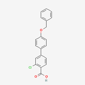 molecular formula C20H15ClO3 B596161 4-(4-Benzyloxyphenyl)-2-chlorobenzoic acid CAS No. 1262011-12-0