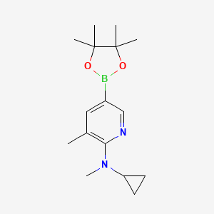 molecular formula C16H25BN2O2 B596167 n-Cyclopropyl-n,3-dimethyl-5-(4,4,5,5-tetramethyl-1,3,2-dioxaborolan-2-yl)pyridin-2-amine CAS No. 1350637-54-5