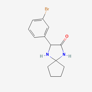 molecular formula C13H15BrN2O B596168 3-(3-Bromophenyl)-1,4-diazaspiro[4.4]nonan-2-one CAS No. 1272755-85-7