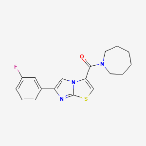 molecular formula C18H18FN3OS B5961694 3-(1-azepanylcarbonyl)-6-(3-fluorophenyl)imidazo[2,1-b][1,3]thiazole 