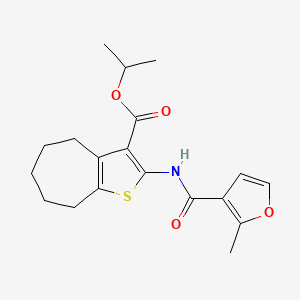 molecular formula C19H23NO4S B5961699 isopropyl 2-[(2-methyl-3-furoyl)amino]-5,6,7,8-tetrahydro-4H-cyclohepta[b]thiophene-3-carboxylate 