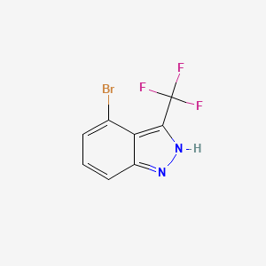 molecular formula C8H4BrF3N2 B596170 4-Bromo-3-(trifluoromethyl)-1H-indazole CAS No. 1211583-69-5