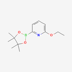 molecular formula C13H20BNO3 B596175 2-Ethoxy-6-(4,4,5,5-tetramethyl-1,3,2-dioxaborolan-2-yl)pyridine CAS No. 1310385-03-5