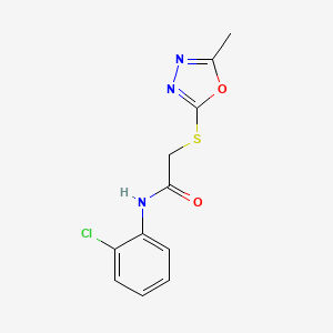 molecular formula C11H10ClN3O2S B5961768 N-(2-chlorophenyl)-2-[(5-methyl-1,3,4-oxadiazol-2-yl)thio]acetamide 