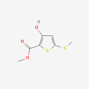 molecular formula C7H8O3S2 B596180 3-羟基-5-(甲硫基)噻吩-2-甲酸甲酯 CAS No. 104386-67-6