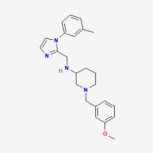 molecular formula C24H30N4O B5961816 1-[(3-methoxyphenyl)methyl]-N-[[1-(3-methylphenyl)imidazol-2-yl]methyl]piperidin-3-amine 