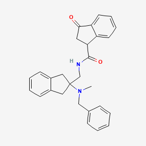 molecular formula C28H28N2O2 B5961845 N-[[2-[benzyl(methyl)amino]-1,3-dihydroinden-2-yl]methyl]-3-oxo-1,2-dihydroindene-1-carboxamide 