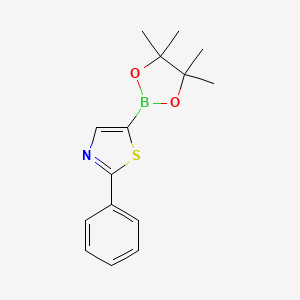 molecular formula C15H18BNO2S B596185 2-Phenyl-5-(4,4,5,5-tetramethyl-1,3,2-dioxaborolan-2-YL)thiazole CAS No. 1225053-32-6