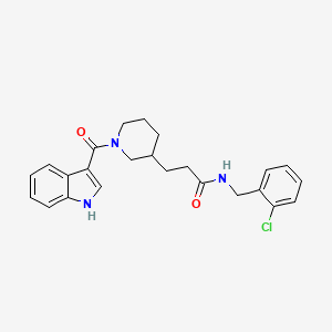 molecular formula C24H26ClN3O2 B5961856 N-[(2-chlorophenyl)methyl]-3-[1-(1H-indole-3-carbonyl)piperidin-3-yl]propanamide 