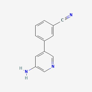 molecular formula C12H9N3 B596187 3-(5-Aminopyridin-3-yl)benzonitrile CAS No. 1258628-06-6