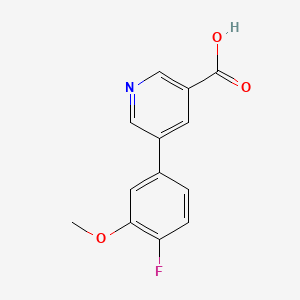 molecular formula C13H10FNO3 B596194 5-(4-氟-3-甲氧基苯基)烟酸 CAS No. 1261934-09-1