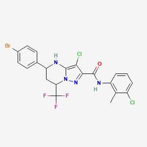 molecular formula C21H16BrCl2F3N4O B5962000 5-(4-BROMOPHENYL)-3-CHLORO-N~2~-(3-CHLORO-2-METHYLPHENYL)-7-(TRIFLUOROMETHYL)-4,5,6,7-TETRAHYDROPYRAZOLO[1,5-A]PYRIMIDINE-2-CARBOXAMIDE 