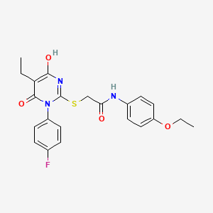 molecular formula C22H22FN3O4S B5962051 N-(4-ethoxyphenyl)-2-[5-ethyl-1-(4-fluorophenyl)-4-hydroxy-6-oxopyrimidin-2-yl]sulfanylacetamide 