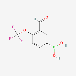molecular formula C8H6BF3O4 B596206 3-甲酰基-4-(三氟甲氧基)苯硼酸 CAS No. 1310383-91-5