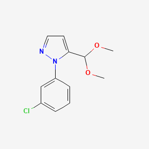 molecular formula C12H13ClN2O2 B596207 1-(3-chlorophenyl)-5-(dimethoxymethyl)-1H-pyrazole CAS No. 1269293-14-2