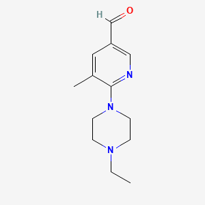 molecular formula C13H19N3O B596208 6-(4-Ethylpiperazin-1-yl)-5-methylnicotinaldehyde CAS No. 1355220-08-4
