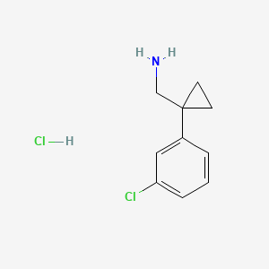 molecular formula C10H13Cl2N B596215 (1-(3-Chlorophenyl)cyclopropyl)methanamine hydrochloride CAS No. 1209173-54-5