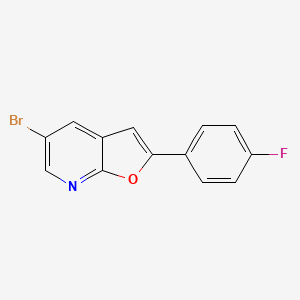 molecular formula C13H7BrFNO B596219 5-Bromo-2-(4-fluorophenyl)furo[2,3-b]pyridine CAS No. 1215106-68-5
