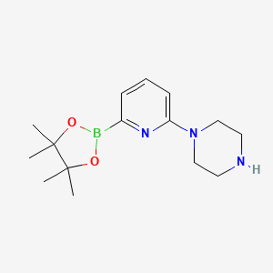 molecular formula C15H24BN3O2 B596223 1-(6-(4,4,5,5-Tetramethyl-1,3,2-dioxaborolan-2-yl)pyridin-2-yl)piperazine CAS No. 1309981-38-1
