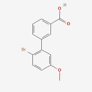 molecular formula C14H11BrO3 B596225 2'-Bromo-5'-methoxybiphenyl-3-carboxylic acid CAS No. 1215205-67-6