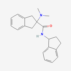 molecular formula C21H24N2O B5962255 N-(2,3-dihydro-1H-inden-1-yl)-2-(dimethylamino)-1,3-dihydroindene-2-carboxamide 
