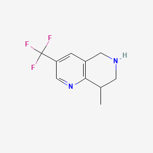 molecular formula C10H11F3N2 B596229 8-Methyl-3-(trifluoromethyl)-5,6,7,8-tetrahydro-1,6-naphthyridine CAS No. 1211585-17-9