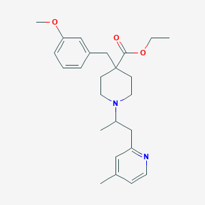 molecular formula C25H34N2O3 B5962311 ethyl 4-(3-methoxybenzyl)-1-[1-methyl-2-(4-methyl-2-pyridinyl)ethyl]-4-piperidinecarboxylate 