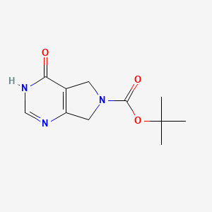 molecular formula C11H15N3O3 B596238 tert-butyl 4-oxo-3H,4H,5H,6H,7H-pyrrolo[3,4-d]pyrimidine-6-carboxylate CAS No. 1229455-14-4