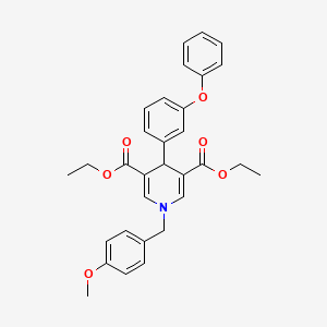 molecular formula C31H31NO6 B5962388 3,5-DIETHYL 1-[(4-METHOXYPHENYL)METHYL]-4-(3-PHENOXYPHENYL)-1,4-DIHYDROPYRIDINE-3,5-DICARBOXYLATE 