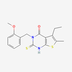 molecular formula C17H18N2O2S2 B5962404 5-ethyl-2-mercapto-3-(2-methoxybenzyl)-6-methylthieno[2,3-d]pyrimidin-4(3H)-one 