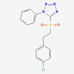 molecular formula C15H13ClN4O2S B596245 5-(4-Chlorophenethylsulfonyl)-1-phenyl-1H-tetrazole CAS No. 1372784-40-1