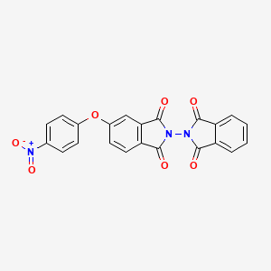molecular formula C22H11N3O7 B5962461 2-(1,3-Dioxoisoindol-2-yl)-5-(4-nitrophenoxy)isoindole-1,3-dione 