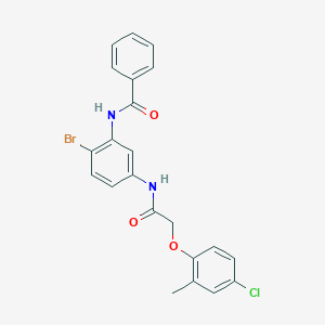 molecular formula C22H18BrClN2O3 B5962475 N-[2-bromo-5-[[2-(4-chloro-2-methylphenoxy)acetyl]amino]phenyl]benzamide 