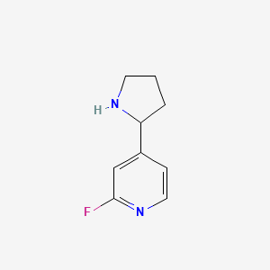 molecular formula C9H11FN2 B596248 2-Fluoro-4-(2-pyrrolidinyl)pyridine CAS No. 1270485-14-7