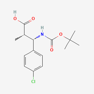 molecular formula C15H20ClNO4 B596254 (2S, 3S)-3-(Boc-amino)-2-methyl-3-(4-chlorophenyl)propionic acid CAS No. 1217457-67-4