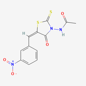 molecular formula C12H9N3O4S2 B5962570 N-[(5E)-5-(3-nitrobenzylidene)-4-oxo-2-thioxo-1,3-thiazolidin-3-yl]acetamide 