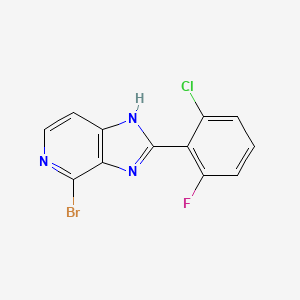 molecular formula C12H6BrClFN3 B596260 4-Bromo-2-(2-chloro-6-fluorophenyl)-3H-imidazo[4,5-c]pyridine CAS No. 1334411-85-6