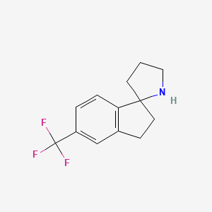 molecular formula C13H14F3N B596261 5-(Trifluoromethyl)-2,3-dihydrospiro[indene-1,2'-pyrrolidine] CAS No. 1211594-38-5