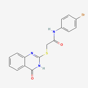 molecular formula C16H12BrN3O2S B5962632 N-(4-bromophenyl)-2-((4-hydroxyquinazolin-2-yl)thio)acetamide 