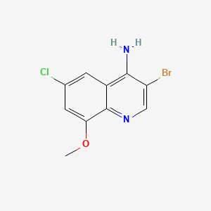 molecular formula C10H8BrClN2O B596274 3-Bromo-6-chloro-8-methoxyquinolin-4-amine CAS No. 1209688-86-7