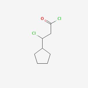 molecular formula C8H12Cl2O B596276 3-Chloro-3-cyclopentylpropionyl chloride CAS No. 1253790-56-5