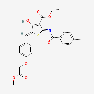 molecular formula C25H23NO7S B5962765 ETHYL (5Z)-5-{[4-(2-METHOXY-2-OXOETHOXY)PHENYL]METHYLIDENE}-2-(4-METHYLBENZAMIDO)-4-OXO-4,5-DIHYDROTHIOPHENE-3-CARBOXYLATE 