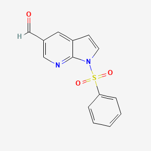 molecular formula C14H10N2O3S B596281 1-(Phenylsulfonyl)-7-azaindole-5-carbaldehyde CAS No. 1227269-32-0