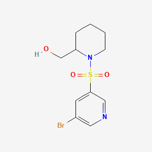 molecular formula C11H15BrN2O3S B596282 (1-(5-Bromopyridin-3-ylsulfonyl)piperidin-2-yl)methanol CAS No. 1291384-33-2