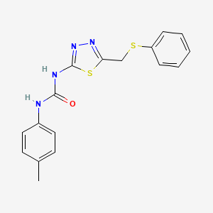 molecular formula C17H16N4OS2 B5962864 1-(4-Methylphenyl)-3-{5-[(phenylsulfanyl)methyl]-1,3,4-thiadiazol-2-yl}urea 