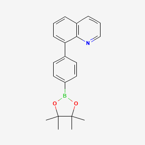 molecular formula C21H22BNO2 B596288 8-[4-(4,4,5,5-Tetramethyl-1,3,2-dioxaborolan-2-yl)phenyl]quinoline CAS No. 1233131-18-4