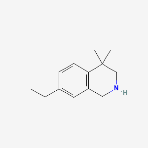 molecular formula C13H19N B596293 7-Ethyl-4,4-dimethyl-1,2,3,4-tetrahydroisoquinoline CAS No. 1267032-80-3