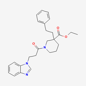 molecular formula C26H31N3O3 B5963034 ethyl 1-[3-(1H-benzimidazol-1-yl)propanoyl]-3-(2-phenylethyl)-3-piperidinecarboxylate 
